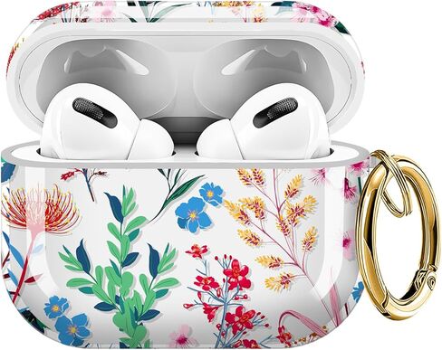 حافظة ZEKICE لـ AirPods Pro 3 Generation، حافظة Air Pod Pro 3 شفافة على شكل زهرة للنساء، غطاء AirPod Pro 3 ناعم وجذاب مع حزام سلسلة مفاتيح لغطاء AirPod Pro 3 2025 أوراق زرقاء in Kuwait