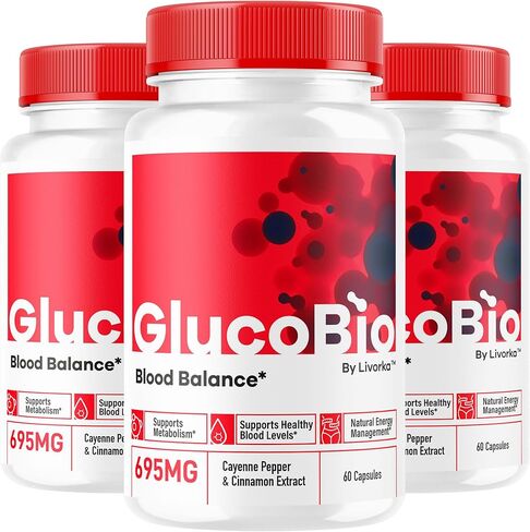 (2 Pack) GlucoBio Capsules - Official Gluco Bio Support Pills, Advanced Formula for Overall Balance, GlucoBio Pills, GlucoBio Supplement, Glucovio Reviews, 60 Capsules for 2 Months in Saudi Arabia