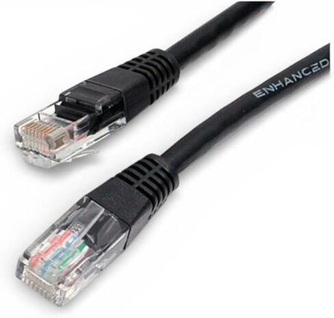 1ft - CAT5e Ethernet Network LAN Router Patch Cable Cord سلك 350 ميجا هرتز RJ45 أسود متعدد الاستخدامات سلك عالمي متين يمكن الاعتماد عليه استبدال جزء الأجهزة المنزلية ترقية مكون الصيانة in Kuwait