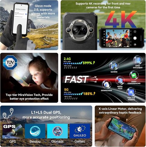 Blackview BL9000 Pro 5G Rugged Smartphone (FLIR Thermal Imaging Camera), 36GB +512GB Rugged Phone, Android 14, 50MP+50MP Camera, Dual 5G, 120Hz 6.78"FHD+ Display, 120W+8800mAh Battery, NFC/GPS/WiFi 6 in Kuwait