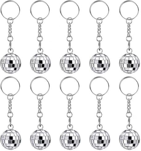 10PCS Mini Mirror Disco Ball Keychain for Supplies 80s 70s Keychain for Party Favors Set Cowgirl Supplies in Saudi Arabia