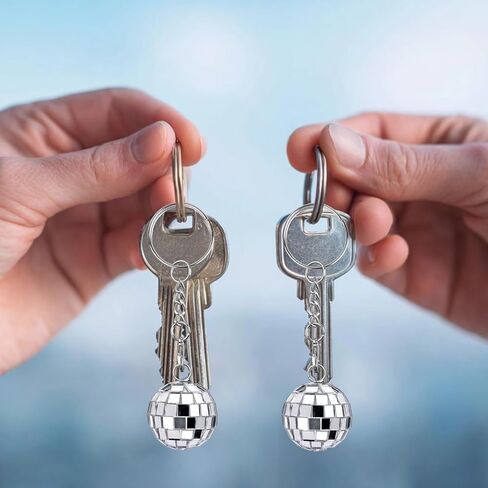 10PCS Mini Mirror Disco Ball Keychain for Supplies 80s 70s Keychain for Party Favors Set Cowgirl Supplies in Saudi Arabia