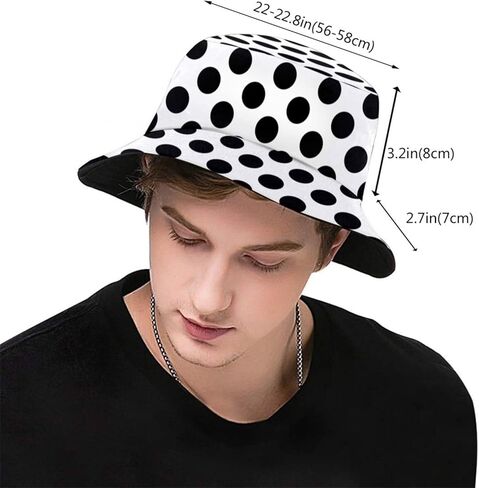 Cute Polka Dots Bucket Hat,Funny Beach Fisherman Hats Sun Wide Brim Cap for Women Men and Teens in Saudi Arabia