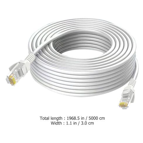 كابل إيثرنت GALPADA Cat5e بطول 50 مترًا، كابل شبكة LAN من الألومنيوم المطلي بالنحاس لجهاز توجيه الكمبيوتر، سلك اتصال جيجابت عالي السرعة للمودم والألعاب in Kuwait