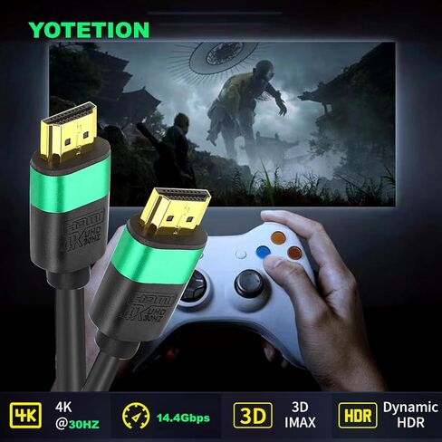كابل HDMI بطول 75 قدم، كابل HDMI طويل عالي السرعة موصل ذهبي AL Shell (أخضر) 4K@30 هرتز، 1080P DTS:X، HDCP 2.2 و2.3، HDR 10 متوافق مع Roku TV/PS5/HDTV/Blu-ray in Saudi Arabia