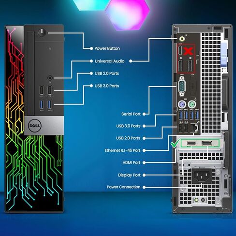 Dell RGB Gaming Desktop Computer - Intel Core i5-6th Gen - 16GB DDR4 RAM - 1TB SSD - New 24" Monitor - GeForce GTX 1050 Ti - RGB Keyboard & Mouse - WiFi - Gaming PC - Windows 11 Pro (Renewed) in Saudi Arabia