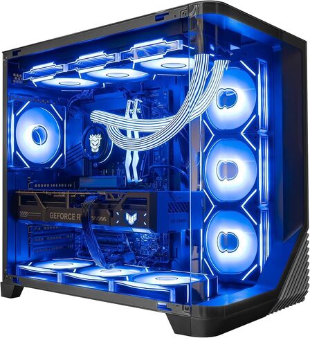 كمبيوتر Quantum Gaming Desktop AMD Ryzen 9 9950X3D، NVIDIA GeForce RTX 5090، 32 جيجابايت DDR5، 2 تيرابايت SSD، WIN11 Home، إضاءة RGB، جاهز للاستخدام، شاشة تبريد مخصصة in Kuwait