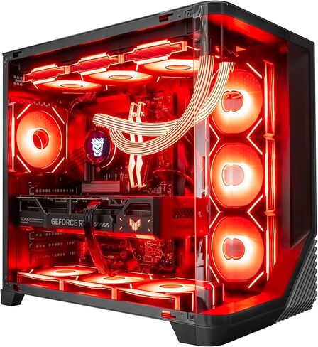 كمبيوتر Quantum Gaming Desktop AMD Ryzen 9 9950X3D، NVIDIA GeForce RTX 5090، 32 جيجابايت DDR5، 2 تيرابايت SSD، WIN11 Home، إضاءة RGB، جاهز للاستخدام، شاشة تبريد مخصصة in Kuwait
