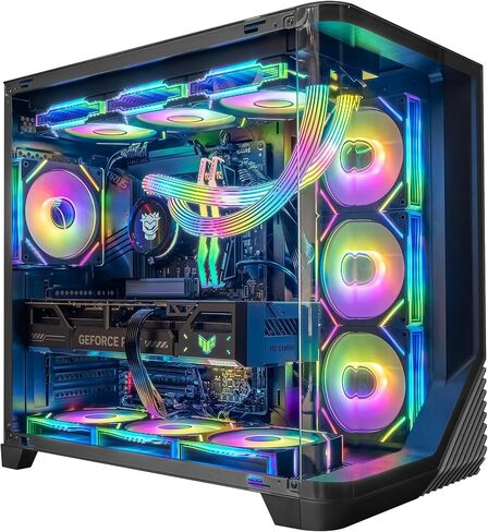 كمبيوتر Quantum Gaming Desktop AMD Ryzen 9 9950X3D، NVIDIA GeForce RTX 5090، 32 جيجابايت DDR5، 2 تيرابايت SSD، WIN11 Home، إضاءة RGB، جاهز للاستخدام، شاشة تبريد مخصصة in Kuwait