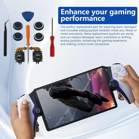 مجموعة استبدال عصا التحكم المتميزة المكونة من قطعتين لبوابة PlayStation/وحدة تحكم PS5 VR2، طقم إصلاح عصا التحكم التناظرية لتأثير القاعة مع أداة فتح لبوابة PS5 ووحدات تحكم PSVR 2 (يسار ويمين) in Kuwait
