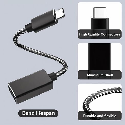 محول USB C إلى USB 3.0، 2 حزمة USB C إلى محول ذكر إلى أنثى أسود in Saudi Arabia