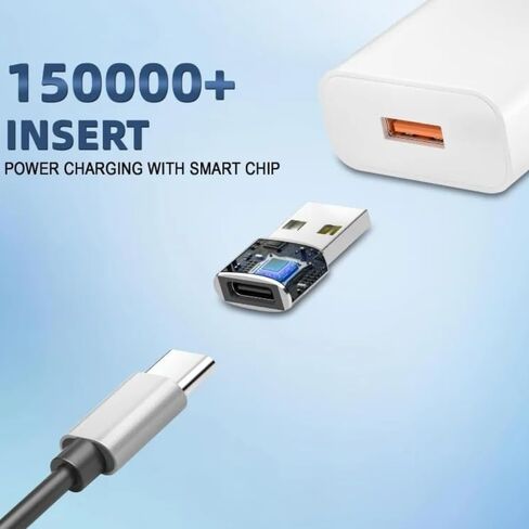 محول USB إلى USB C، قطعتان، محول USB C أنثى إلى ذكر، محول شاحن من النوع C إلى USBA متوافق مع iPhone 17 16 15 14، iPad Pro Air Mini، S24 S23 أسود in Saudi Arabia
