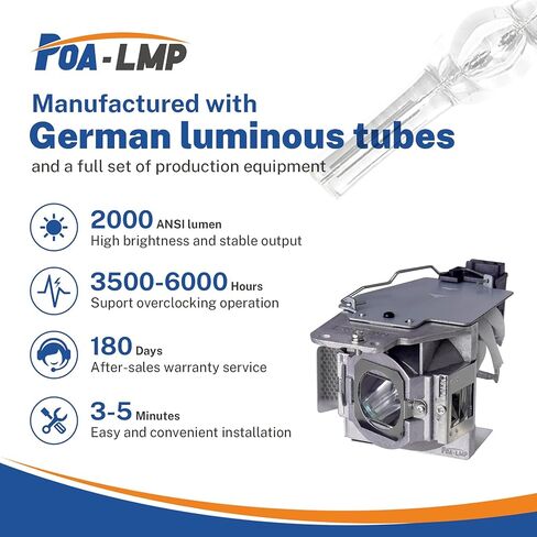 5J.J7L05.001/5J.J9H05.001/5J.J6P05.001 مصباح بروجيكتور بديل لأجهزة العرض BenQ W1070 W1070+ W1070+W W1080ST W1080ST+ W1250 MW721 HT1085ST HT1075 in Kuwait