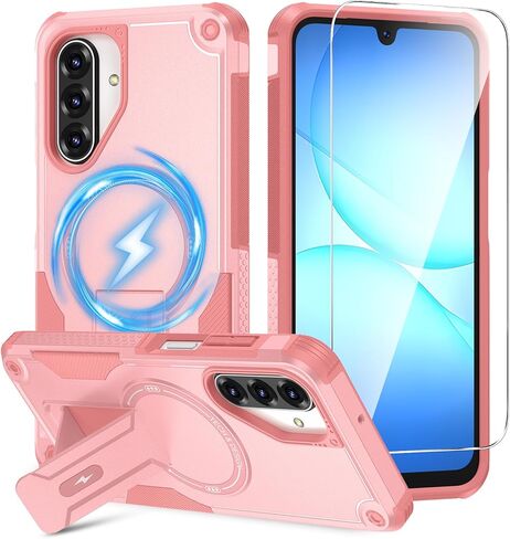 حافظة Caka لهاتف Samsung Galaxy A17 /A26 5G [متوافقة مع MagSafe] [مسند غير مرئي] [واقي شاشة HD]، غطاء هاتف مغناطيسي واقٍ لهاتف Galaxy A17 4G /5G & A26 5G 2025 - أزرق in Kuwait