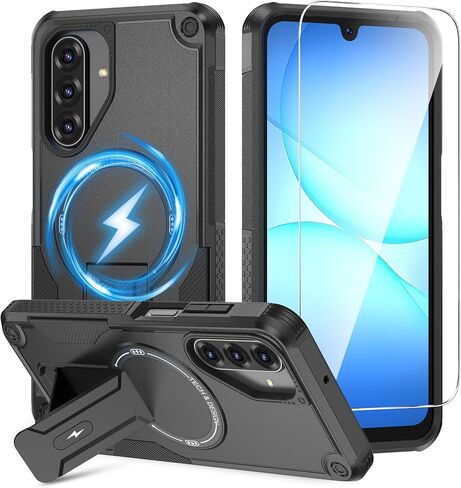 حافظة Caka لهاتف Samsung Galaxy A17 /A26 5G [متوافقة مع MagSafe] [مسند غير مرئي] [واقي شاشة HD]، غطاء هاتف مغناطيسي واقٍ لهاتف Galaxy A17 4G /5G & A26 5G 2025 - أزرق in Kuwait