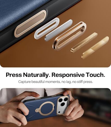 حافظة TORRAS Q3 VegSkin لهاتف iPhone 17 Pro Max مصنوعة من الجلد، حامل مغناطيسي يدور 360 درجة، مناسب لـ MagSafe، التحكم في الكاميرا، حافظة هاتف من الجلد السيليكون العضوي الممتاز المقاوم للصدمات لهاتف iPhone 17 Pro Max، أزرق غامق in Kuwait