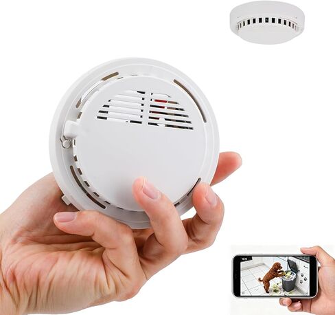 كاشف دخان الكاميرا الخفية LIZVIE، تصميم يدوي DIY، 5000 مللي أمبير في الساعة مثبت على السقف 1080 بكسل عالي الدقة للرؤية الليلية وكشف الحركة عن بعد للتحكم عن بعد للمنزل/المكتب وأمن المراقبة الداخلية in Kuwait