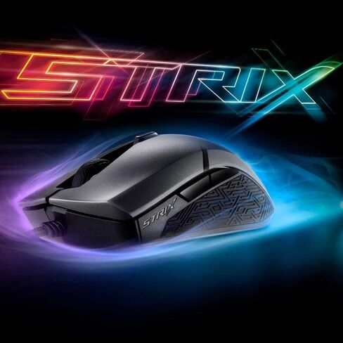 ماوس الألعاب الضوئية ASUS Ambidextrous - ROG Strix Evolve | ماوس ألعاب سلكي للكمبيوتر | 7200 نقطة في البوصة، مفاتيح اومرون | 4 أنماط مريحة قابلة للتخصيص | تقنية Aura Sync RGB وArmory II in Saudi Arabia