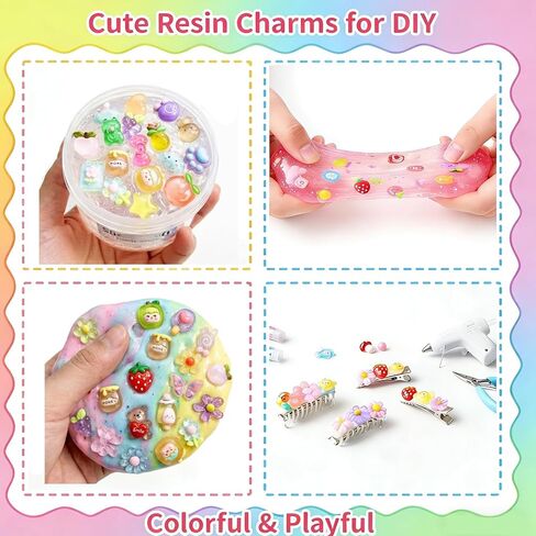 120 قطعة من حليات السلايم ذات الألوان المختلطة، مجموعة ساحرة من الراتنج العشوائي المسطح، وزينة إكسسوارات السلايم لحالات الهاتف غير المرغوب فيها، وسجلات القصاصات، ومشابك الشعر والديكورات اليدوية اليدوية (ألوان مختلطة) in Kuwait