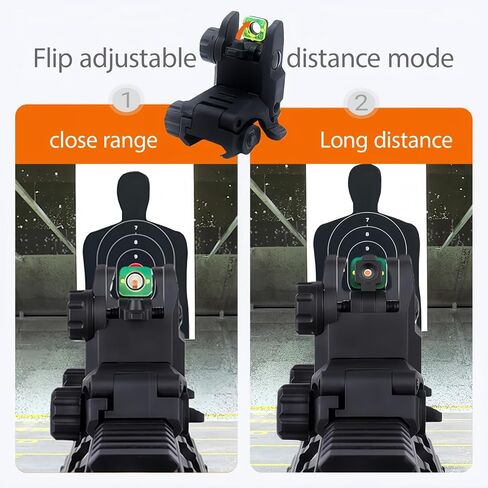 Fiber Optic Sights, Flip Up Sights with Red & Green Fiber Optics Dots, Tool-Free Adjustable Front and Rear Backup Sights for Rapid Transition Flip Up Iron Sights in Saudi Arabia