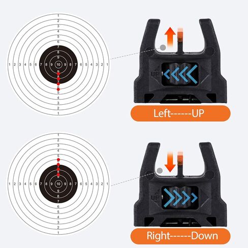 Fiber Optic Sights, Flip Up Sights with Red & Green Fiber Optics Dots, Tool-Free Adjustable Front and Rear Backup Sights for Rapid Transition Flip Up Iron Sights in Saudi Arabia