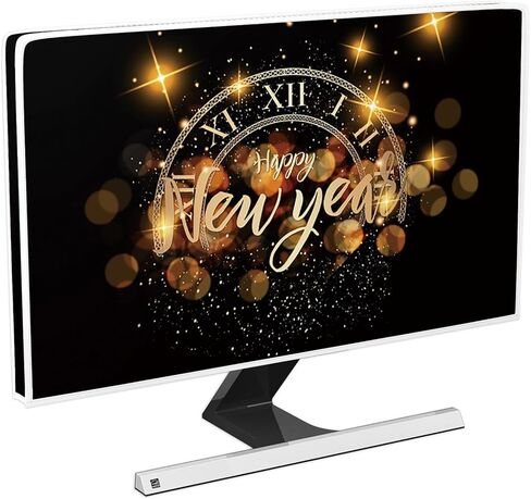 Baocicco 2026 Monitor Dust Cover 22, 23, 24, 25 Inch Happy New Year Celebration Champagne Firework Sparkle Xmas Merry Christmas Waterproof Panel Case Computer Screen Protective for Tablet LCD/LED/HD in Saudi Arabia