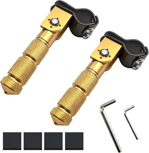Universal Foot Pegs for Ridstar Q20, Ebike, Motorcycle - Foldable Anti-Skid Footrest with Anodic Oxidation Coating, Dual Mounting for 30-35mm Tube & M8 Hole (1 Pair, Black) in Saudi Arabia