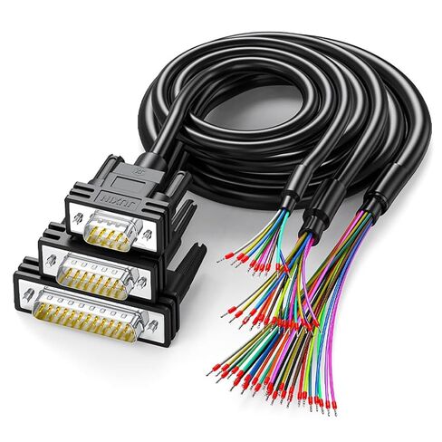 المتانة DB9 DB15 DB25 ذكر أنثى موصلات كابل، 9Pin / 15Pin الصناعية المنفذ التسلسلي اتصال سلك 24AWG سلك in Kuwait