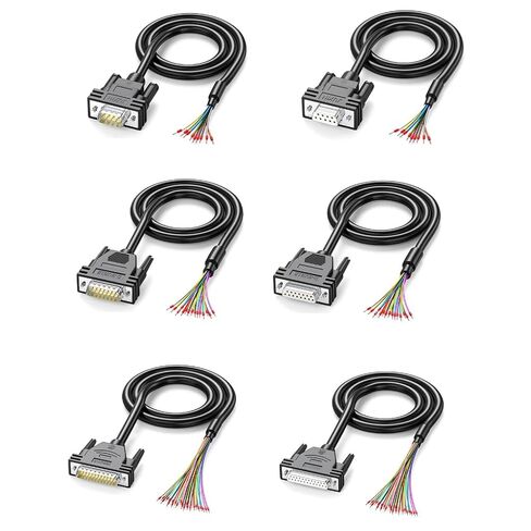 المتانة DB9 DB15 DB25 ذكر أنثى موصلات كابل، 9Pin / 15Pin الصناعية المنفذ التسلسلي اتصال سلك 24AWG سلك in Kuwait