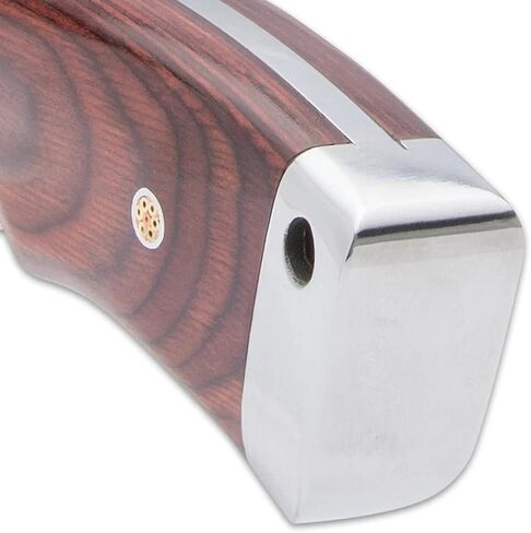 سكين جيل هيبن بلودوود ماغنوم باوي وغمد حزام جلدي - شفرة من الفولاذ المقاوم للصدأ 3Cr13، مقبض من خشب الدم، دبابيس فسيفساء، حلق وواقي من الفولاذ المقاوم للصدأ، يستخدم للصيد - الطول 18 1/4 بوصة in Kuwait