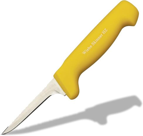 Wiebe Skinner HZ Dual-Sided Hunting Knife – 4" Fixed Blade with Serrated Saw Edge & Wicked Sharp Plain Edge – Full Tang, Ultimate Skinning & Processing Tool for Big Game, Deer in Kuwait