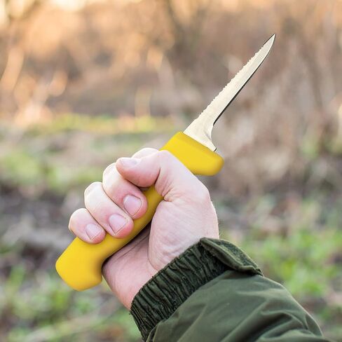 Wiebe Skinner HZ Dual-Sided Hunting Knife – 4" Fixed Blade with Serrated Saw Edge & Wicked Sharp Plain Edge – Full Tang, Ultimate Skinning & Processing Tool for Big Game, Deer in Kuwait