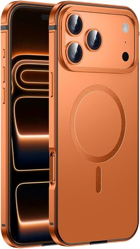 IMCHEN Metal Case for iPhone 17 Pro Max, Aluminum Alloy Frame Heavy-Duty Protection, Slim and Durable Orange in Saudi Arabia