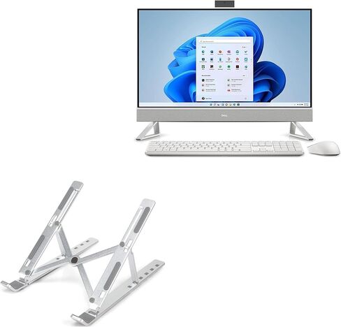 حامل BoxWave وحامل متوافق مع جهاز Dell Inspiron 7710 الكل في واحد (27 بوصة) - حامل QuickSwitch صغير الحجم، حامل قابل للطي متعدد الزوايا قابل للطي - فضي معدني in Kuwait