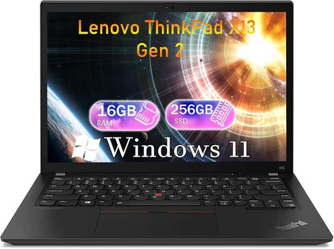Lenovo ThinkPad X13 Gen 2 FHD Notebook PC Windows 11 Pro، الجيل الحادي عشر Intel Core i5-1135G7، ذاكرة الوصول العشوائي 16 جيجابايت، 256 جيجابايت SSD، HDMI، Thunderbolt، لوحة مفاتيح بإضاءة خلفية، كمبيوتر محمول ThinkPad (متجدد) in Kuwait