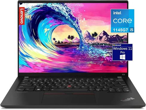 Lenovo ThinkPad X13 Gen 2 FHD Notebook PC Windows 11 Pro، الجيل الحادي عشر Intel Core i5-1135G7، ذاكرة الوصول العشوائي 16 جيجابايت، 256 جيجابايت SSD، HDMI، Thunderbolt، لوحة مفاتيح بإضاءة خلفية، كمبيوتر محمول ThinkPad (متجدد) in Kuwait