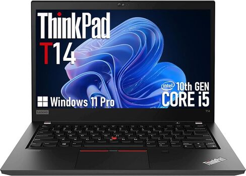 كمبيوتر محمول Lenovo Thinkpad T14 Gen 1، شاشة 14 بوصة عالية الدقة (1920 × 1080)، الجيل العاشر رباعي النواة i5-10310U، 16 جيجابايت DDR4، 256 جيجابايت SSD، لوحة مفاتيح بإضاءة خلفية، Thunderbolt 3، HDMI، Windows 11 Pro (متجدد) in Kuwait