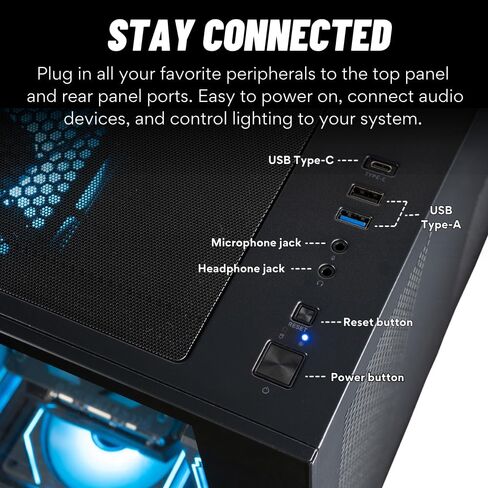 Panorama RTX 5070 TI، 24-Core Ultra 9 285K، ذاكرة الوصول العشوائي DDR5 سعة 32 جيجابايت، 2x1 تيرابايت Gen4 SSD، كمبيوتر مكتبي للألعاب مبرد سائل مع Windows 11 Pro، ضمان لمدة 3 سنوات، لوحة مفاتيح RGB + ماوس، شبكة Wi-Fi داخلية 6E، 3X DP وHDMI in Kuwait