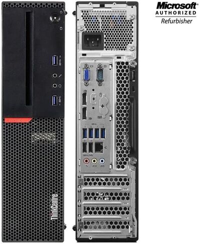 Lenovo ThinkCentre M800 SFF Desktop Computer Package, Intel Core i5 6500 3.2GHz, 16GB RAM, 512GB SSD, Dual KOORUI 24 Inch Monitors,WiFi,Bluetooth,Wireless Keyboard Mouse,HDMI (Renewed) in Saudi Arabia