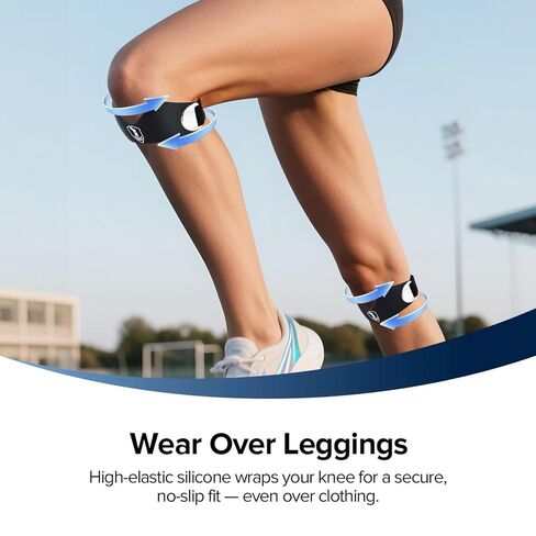 Patellar tendon support strap2 Pack, helps protect knee support for hiking, soccer, basketball, running, jumping, tennis, cycling ,Volleyball and squats， providing additional support during exercise black in Saudi Arabia