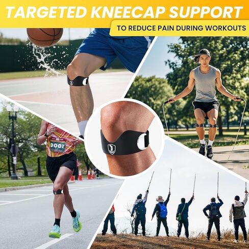 Patellar tendon support strap2 Pack, helps protect knee support for hiking, soccer, basketball, running, jumping, tennis, cycling ,Volleyball and squats， providing additional support during exercise black in Saudi Arabia