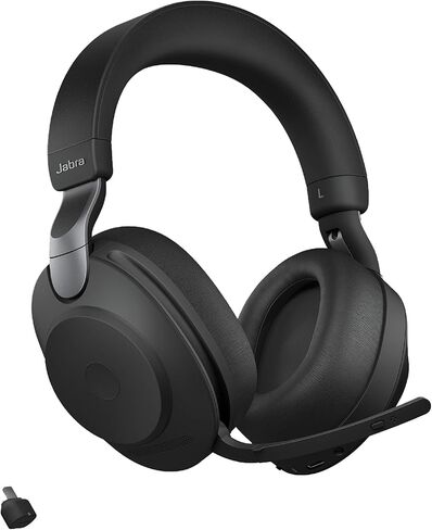 جابرا Evolve2 85 UC سماعات رأس لاسلكية مع Link380c، ستيريو، أسود - سماعة بلوتوث لاسلكية للمكالمات والموسيقى، 37 ساعة من عمر البطارية، سماعات رأس متقدمة بخاصية إلغاء الضوضاء (متجددة) in Saudi Arabia