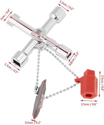 مفتاح Silcock 4 اتجاهات، 10 قطع مفتاح Silcock 4 اتجاهات، مفتاح مياه متعدد الوظائف، مفتاح متقاطع مع مفك براغي مسطح ومتقاطع لصنبور صمام خزانة عداد المياه الكهربائي in Saudi Arabia