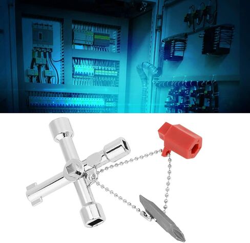 مفتاح Silcock 4 اتجاهات، 10 قطع مفتاح Silcock 4 اتجاهات، مفتاح مياه متعدد الوظائف، مفتاح متقاطع مع مفك براغي مسطح ومتقاطع لصنبور صمام خزانة عداد المياه الكهربائي in Saudi Arabia