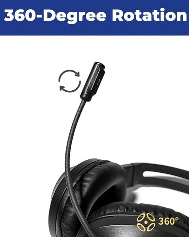Wired Headset with Microphone for Laptop PC – Over-Ear Headphones with Stereo Sound & Noise-Cancelling Mic, 3.5mm Plug Comfortable Headset for Work, Online Classes, Gaming, and Music Listening in Saudi Arabia