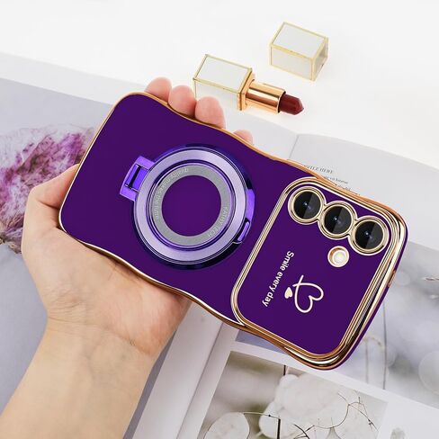 حافظة DAKORIE لهاتف Samsung Galaxy S25 FE مع مسند وغطاء واقٍ Love S25 FE لهاتف Galaxy S25 FE 5G 2025 Women - أرجواني داكن in Saudi Arabia