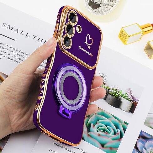 حافظة DAKORIE لهاتف Samsung Galaxy S25 FE مع مسند وغطاء واقٍ Love S25 FE لهاتف Galaxy S25 FE 5G 2025 Women - أرجواني داكن in Saudi Arabia