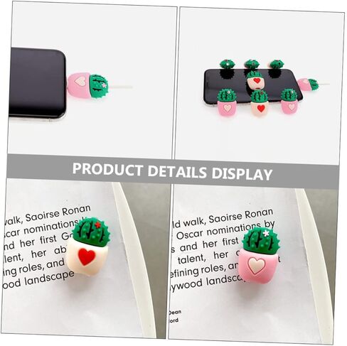 8 قطع من كابل USB على شكل صبار رائعتين للأولاد والبنات، غطاء كابل لطيف، تصميم ممتع، مادة سيليكون قوية للمنزل والسفر in Saudi Arabia