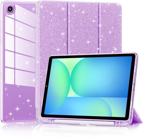 Lainergie Case for Samsung Galaxy Tab A11+/A9+ Plus 11 Inch 2026/2023, Cute Glittering Sparkly Shockproof Cover with Sparkly Crystal Clear Back and Pencil Holder for Galaxy Tab A11+/A9+, Blue in Saudi Arabia