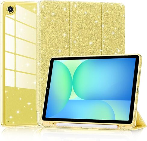 Lainergie Case for Samsung Galaxy Tab A11+/A9+ Plus 11 Inch 2026/2023, Cute Glittering Sparkly Shockproof Cover with Sparkly Crystal Clear Back and Pencil Holder for Galaxy Tab A11+/A9+, Blue in Saudi Arabia